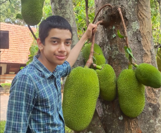 Triyambkeshwar Nath Tyagi with Jackfruit Tree